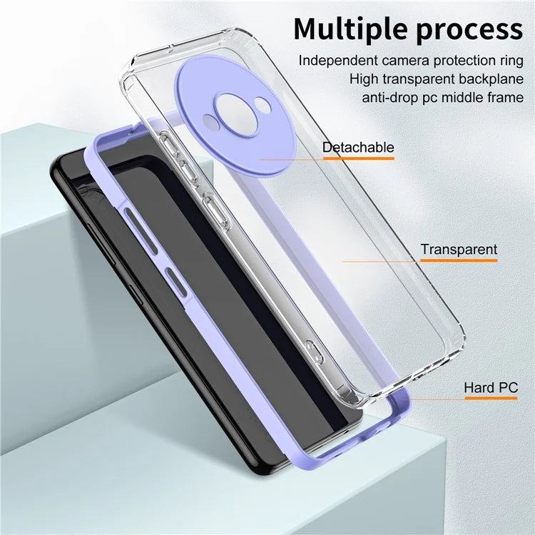 For Xiaomi Redmi A3 Case TPU+PC Shockproof Clear Phone Shell