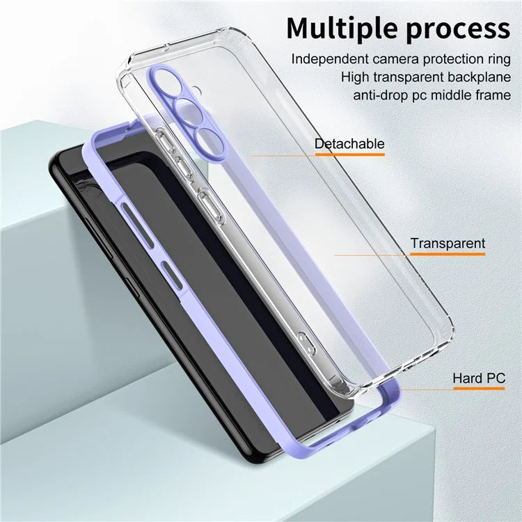 For Samsung Galaxy A55 5G Clear Case Shockproof TPU+PC Phone Shell