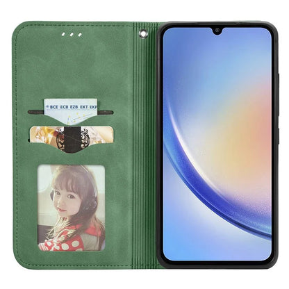 For Samsung Galaxy A34 5G Card Slots Phone Stand Case Skin-Touch Feeling PU Leather Phone Cover
