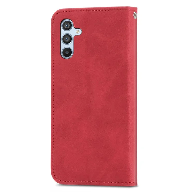 For Samsung Galaxy A34 5G Card Slots Phone Stand Case Skin-Touch Feeling PU Leather Phone Cover