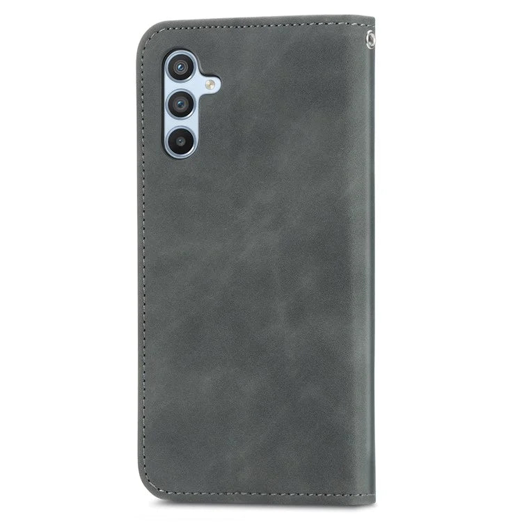 For Samsung Galaxy A34 5G Card Slots Phone Stand Case Skin-Touch Feeling PU Leather Phone Cover