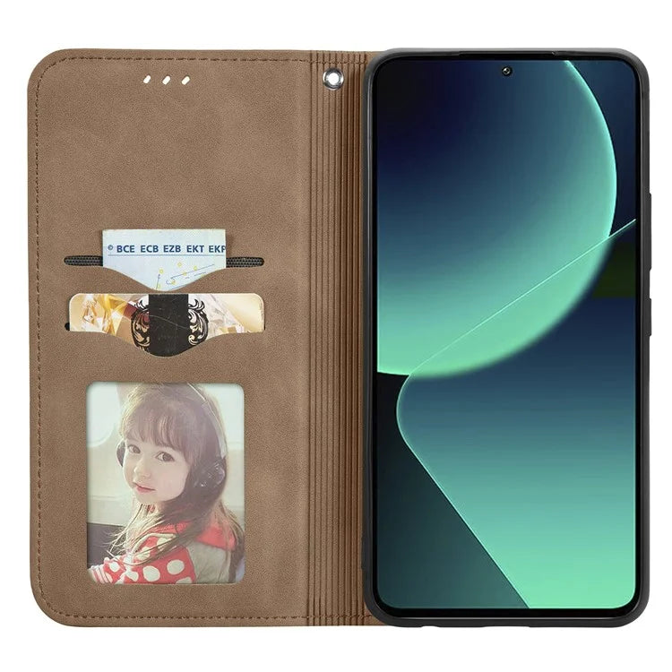For Xiaomi 13T Pro / 13T / Redmi K60 Ultra Phone Cover Card Slots Skin-touch Feeling PU Leather Phone Stand Case
