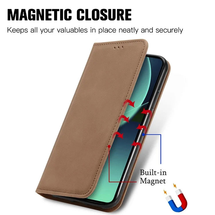 For Xiaomi 13T Pro / 13T / Redmi K60 Ultra Phone Cover Card Slots Skin-touch Feeling PU Leather Phone Stand Case