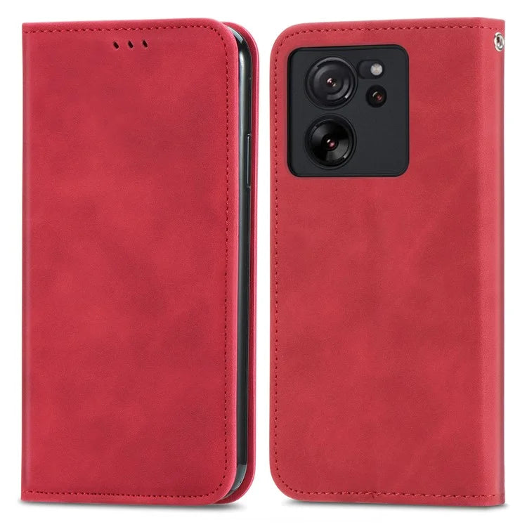 For Xiaomi 13T Pro / 13T / Redmi K60 Ultra Phone Cover Card Slots Skin-touch Feeling PU Leather Phone Stand Case
