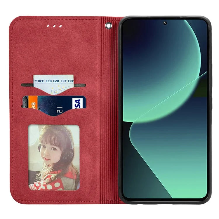 For Xiaomi 13T Pro / 13T / Redmi K60 Ultra Phone Cover Card Slots Skin-touch Feeling PU Leather Phone Stand Case