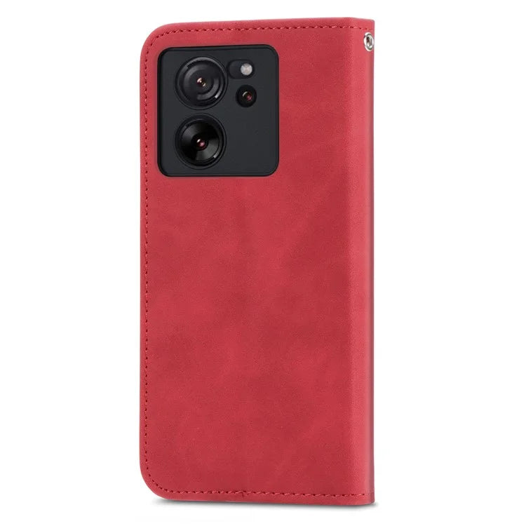 For Xiaomi 13T Pro / 13T / Redmi K60 Ultra Phone Cover Card Slots Skin-touch Feeling PU Leather Phone Stand Case