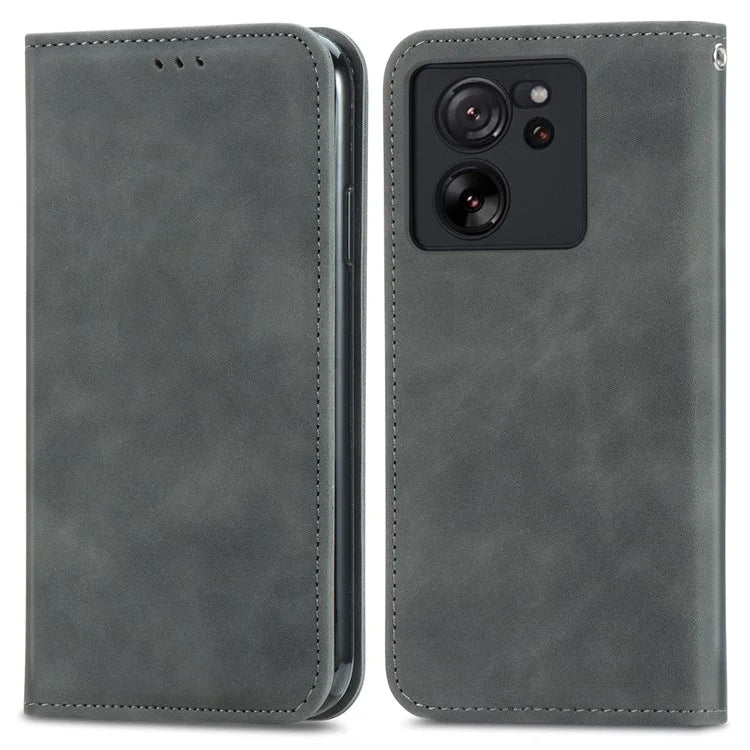 For Xiaomi 13T Pro / 13T / Redmi K60 Ultra Phone Cover Card Slots Skin-touch Feeling PU Leather Phone Stand Case