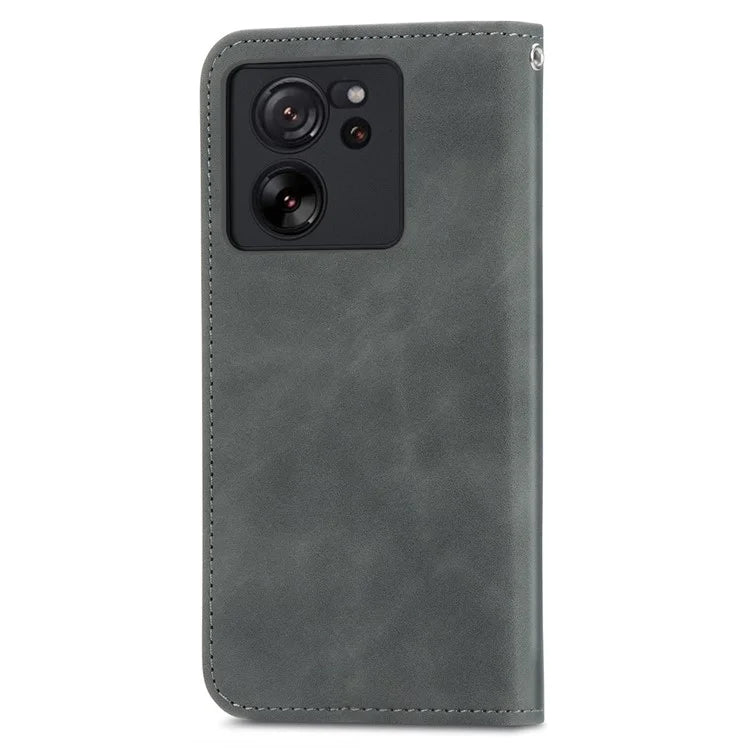 For Xiaomi 13T Pro / 13T / Redmi K60 Ultra Phone Cover Card Slots Skin-touch Feeling PU Leather Phone Stand Case