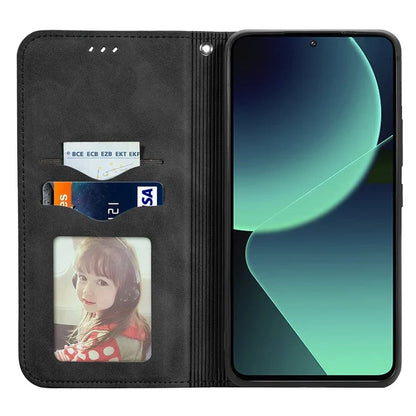 For Xiaomi 13T Pro / 13T / Redmi K60 Ultra Phone Cover Card Slots Skin-touch Feeling PU Leather Phone Stand Case
