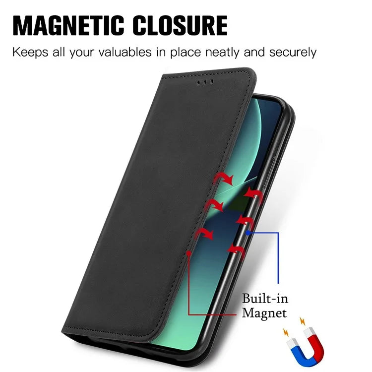 For Xiaomi 13T Pro / 13T / Redmi K60 Ultra Phone Cover Card Slots Skin-touch Feeling PU Leather Phone Stand Case
