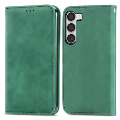 Card Slots Phone Stand Case for Samsung Galaxy S23 Skin-Touch Feeling PU Leather Phone Shell