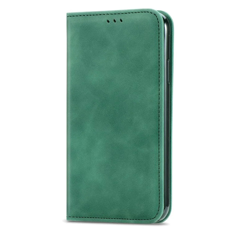 Card Slots Phone Stand Case for Samsung Galaxy S23 Skin-Touch Feeling PU Leather Phone Shell