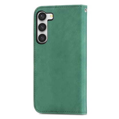 Card Slots Phone Stand Case for Samsung Galaxy S23 Skin-Touch Feeling PU Leather Phone Shell