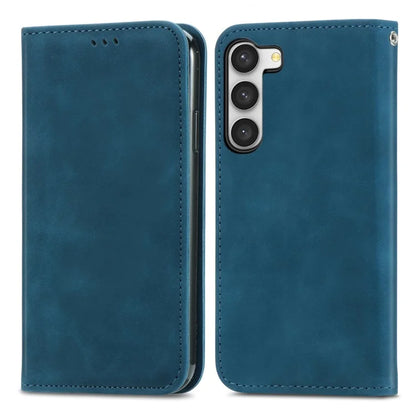 Card Slots Phone Stand Case for Samsung Galaxy S23 Skin-Touch Feeling PU Leather Phone Shell