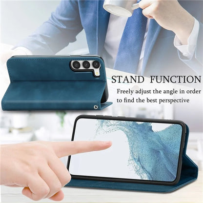 Card Slots Phone Stand Case for Samsung Galaxy S23 Skin-Touch Feeling PU Leather Phone Shell