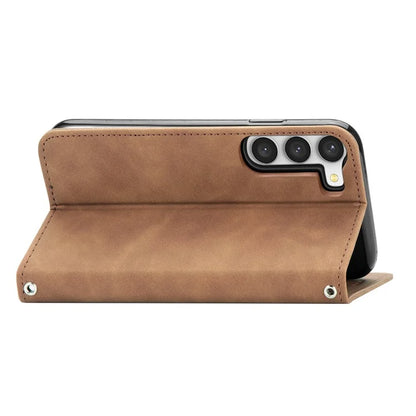 Card Slots Phone Stand Case for Samsung Galaxy S23 Skin-Touch Feeling PU Leather Phone Shell
