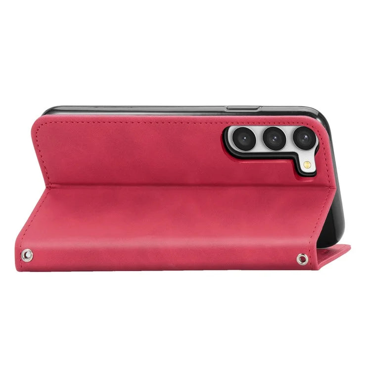 Card Slots Phone Stand Case for Samsung Galaxy S23 Skin-Touch Feeling PU Leather Phone Shell