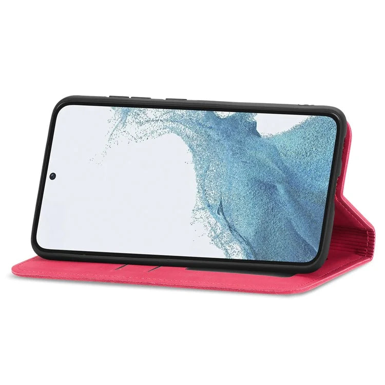 Card Slots Phone Stand Case for Samsung Galaxy S23 Skin-Touch Feeling PU Leather Phone Shell