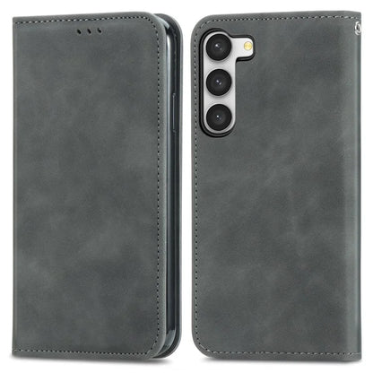 Card Slots Phone Stand Case for Samsung Galaxy S23 Skin-Touch Feeling PU Leather Phone Shell