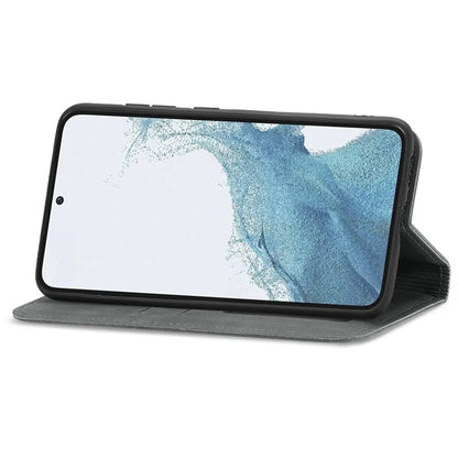 Card Slots Phone Stand Case for Samsung Galaxy S23 Skin-Touch Feeling PU Leather Phone Shell