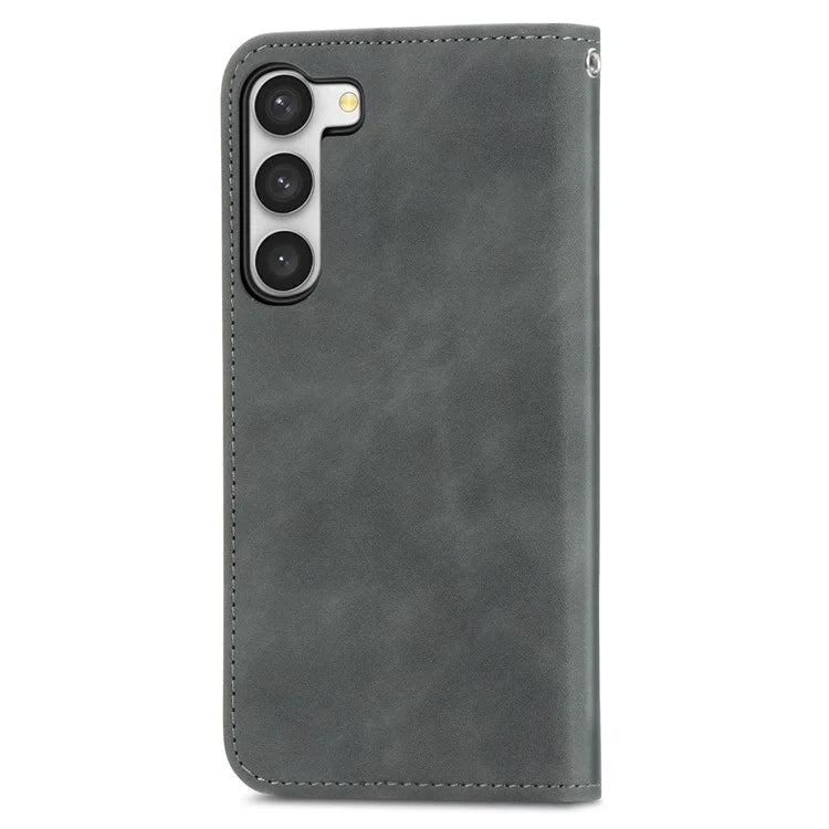 Card Slots Phone Stand Case for Samsung Galaxy S23 Skin-Touch Feeling PU Leather Phone Shell