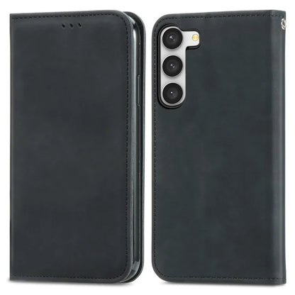 Card Slots Phone Stand Case for Samsung Galaxy S23 Skin-Touch Feeling PU Leather Phone Shell