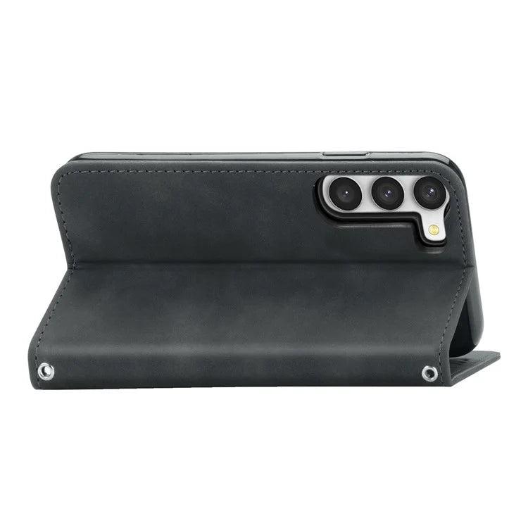 Card Slots Phone Stand Case for Samsung Galaxy S23 Skin-Touch Feeling PU Leather Phone Shell
