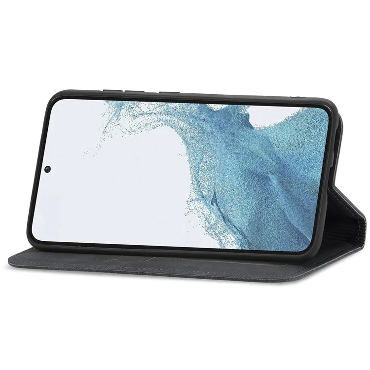 Card Slots Phone Stand Case for Samsung Galaxy S23 Skin-Touch Feeling PU Leather Phone Shell