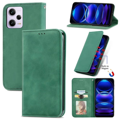 For Xiaomi Poco X5 Pro 5G / Redmi Note 12 Pro Speed 5G / Redmi Note 12 Pro 5 Case Card Slots Skin-touch Phone Stand Leather Cover