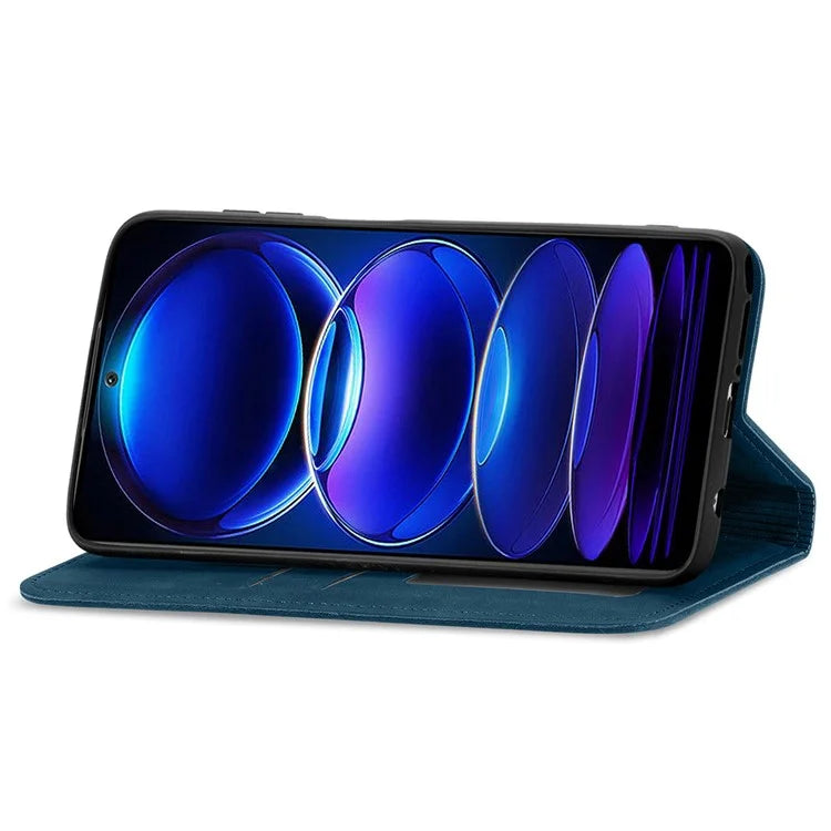 For Xiaomi Poco X5 Pro 5G / Redmi Note 12 Pro Speed 5G / Redmi Note 12 Pro 5 Case Card Slots Skin-touch Phone Stand Leather Cover