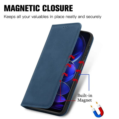 For Xiaomi Poco X5 Pro 5G / Redmi Note 12 Pro Speed 5G / Redmi Note 12 Pro 5 Case Card Slots Skin-touch Phone Stand Leather Cover