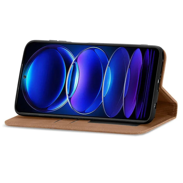 For Xiaomi Poco X5 Pro 5G / Redmi Note 12 Pro Speed 5G / Redmi Note 12 Pro 5 Case Card Slots Skin-touch Phone Stand Leather Cover