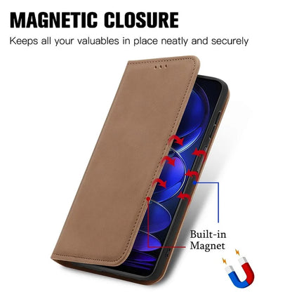 For Xiaomi Poco X5 Pro 5G / Redmi Note 12 Pro Speed 5G / Redmi Note 12 Pro 5 Case Card Slots Skin-touch Phone Stand Leather Cover