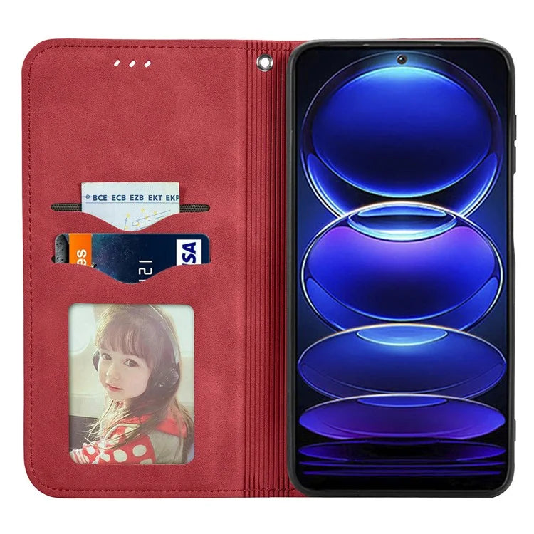 For Xiaomi Poco X5 Pro 5G / Redmi Note 12 Pro Speed 5G / Redmi Note 12 Pro 5 Case Card Slots Skin-touch Phone Stand Leather Cover