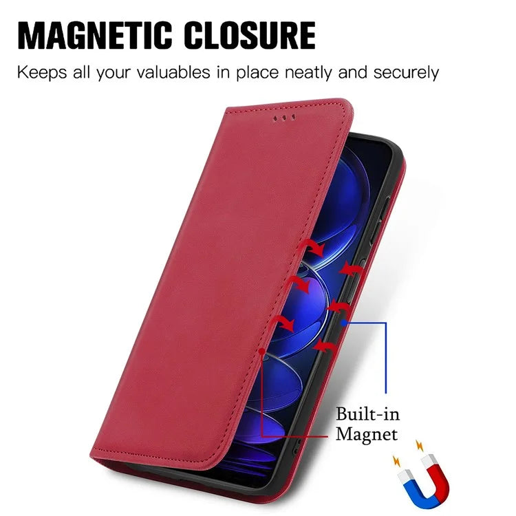 For Xiaomi Poco X5 Pro 5G / Redmi Note 12 Pro Speed 5G / Redmi Note 12 Pro 5 Case Card Slots Skin-touch Phone Stand Leather Cover