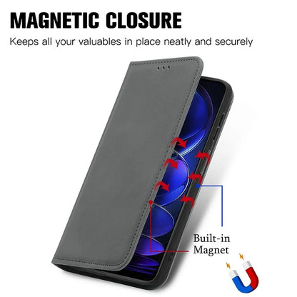 For Xiaomi Poco X5 Pro 5G / Redmi Note 12 Pro Speed 5G / Redmi Note 12 Pro 5 Case Card Slots Skin-touch Phone Stand Leather Cover