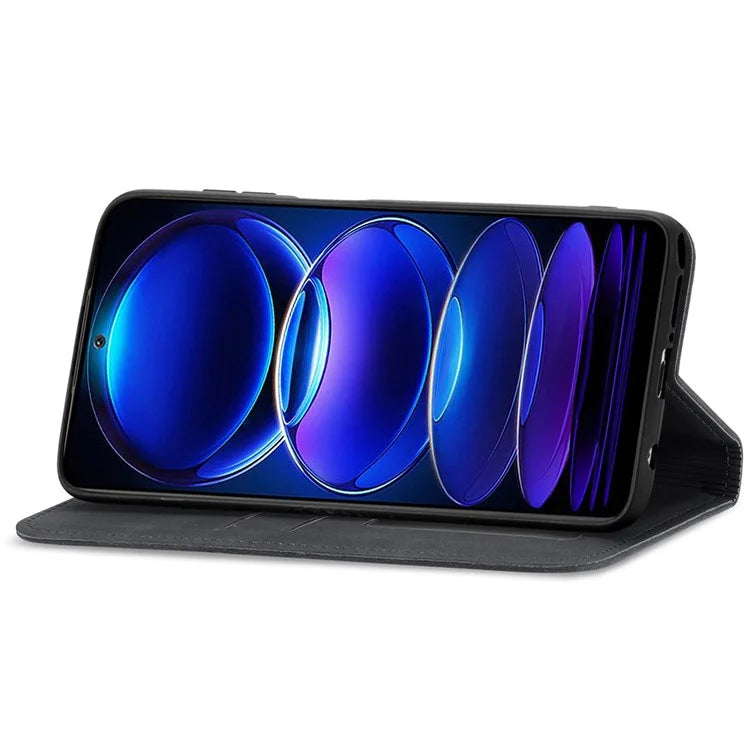For Xiaomi Poco X5 Pro 5G / Redmi Note 12 Pro Speed 5G / Redmi Note 12 Pro 5 Case Card Slots Skin-touch Phone Stand Leather Cover