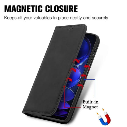 For Xiaomi Poco X5 Pro 5G / Redmi Note 12 Pro Speed 5G / Redmi Note 12 Pro 5 Case Card Slots Skin-touch Phone Stand Leather Cover