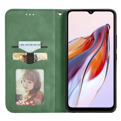 Slim-Fit Phone Stand Case for Xiaomi Redmi 12C 4G / 11A 4G Skin-Touch Feeling Card Slots PU Leather Phone Shell