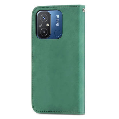Slim-Fit Phone Stand Case for Xiaomi Redmi 12C 4G / 11A 4G Skin-Touch Feeling Card Slots PU Leather Phone Shell