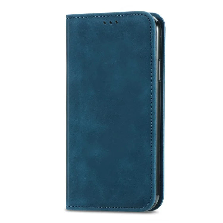 Slim-Fit Phone Stand Case for Xiaomi Redmi 12C 4G / 11A 4G Skin-Touch Feeling Card Slots PU Leather Phone Shell