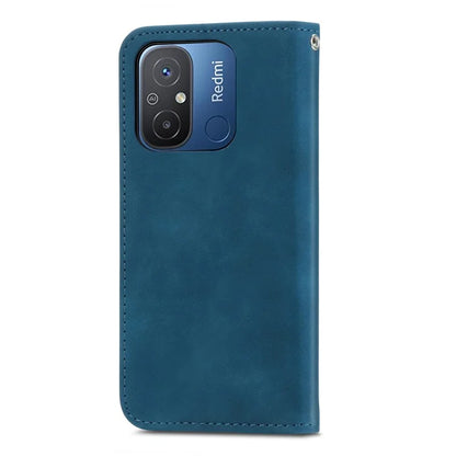 Slim-Fit Phone Stand Case for Xiaomi Redmi 12C 4G / 11A 4G Skin-Touch Feeling Card Slots PU Leather Phone Shell