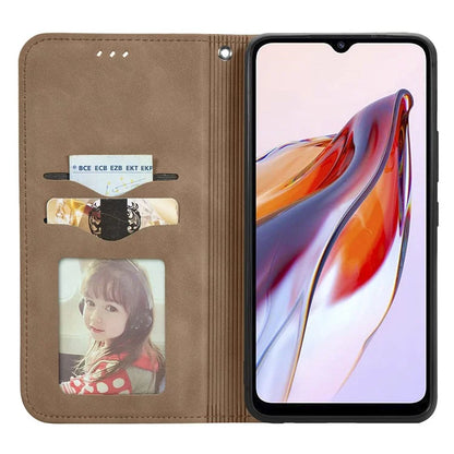 Slim-Fit Phone Stand Case for Xiaomi Redmi 12C 4G / 11A 4G Skin-Touch Feeling Card Slots PU Leather Phone Shell