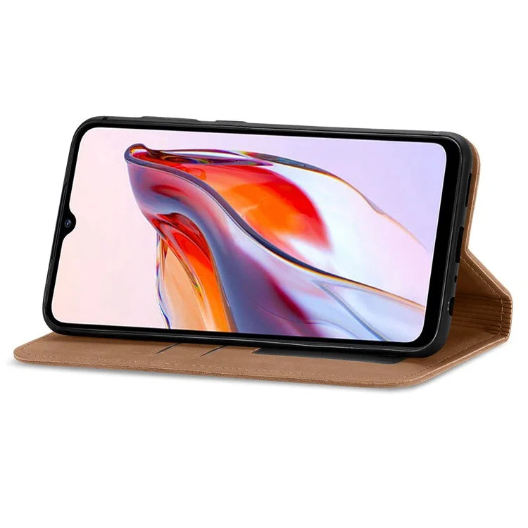 Slim-Fit Phone Stand Case for Xiaomi Redmi 12C 4G / 11A 4G Skin-Touch Feeling Card Slots PU Leather Phone Shell