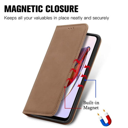 Slim-Fit Phone Stand Case for Xiaomi Redmi 12C 4G / 11A 4G Skin-Touch Feeling Card Slots PU Leather Phone Shell