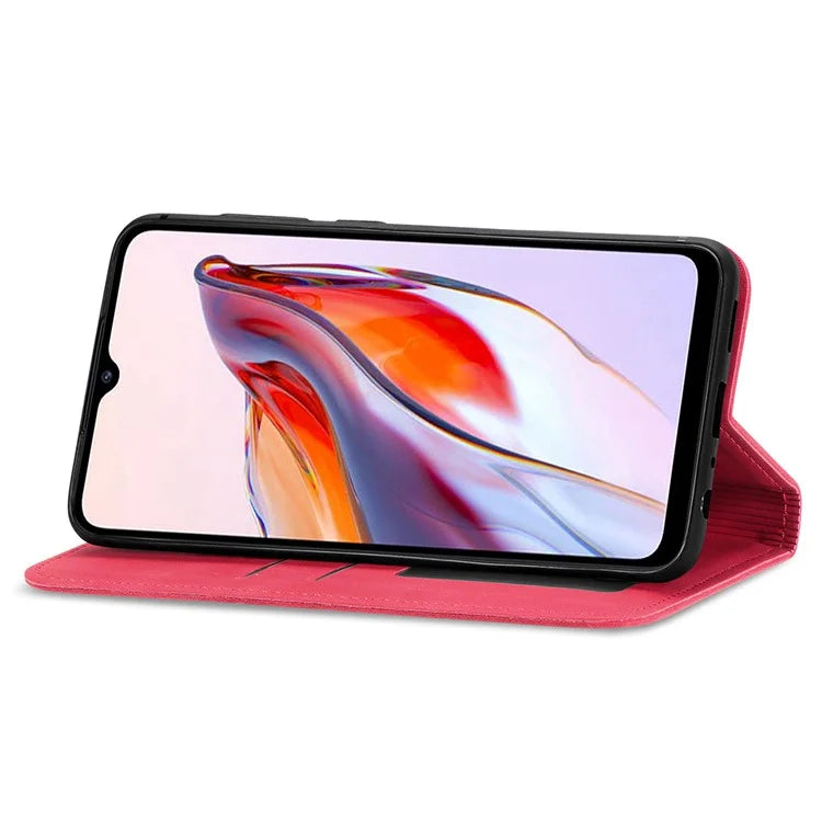 Slim-Fit Phone Stand Case for Xiaomi Redmi 12C 4G / 11A 4G Skin-Touch Feeling Card Slots PU Leather Phone Shell