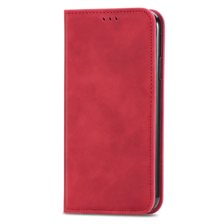 Slim-Fit Phone Stand Case for Xiaomi Redmi 12C 4G / 11A 4G Skin-Touch Feeling Card Slots PU Leather Phone Shell