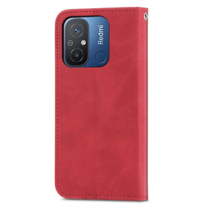 Slim-Fit Phone Stand Case for Xiaomi Redmi 12C 4G / 11A 4G Skin-Touch Feeling Card Slots PU Leather Phone Shell