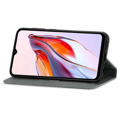 Slim-Fit Phone Stand Case for Xiaomi Redmi 12C 4G / 11A 4G Skin-Touch Feeling Card Slots PU Leather Phone Shell
