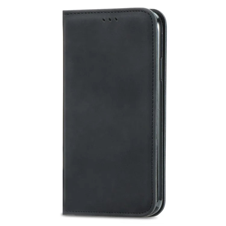 Slim-Fit Phone Stand Case for Xiaomi Redmi 12C 4G / 11A 4G Skin-Touch Feeling Card Slots PU Leather Phone Shell